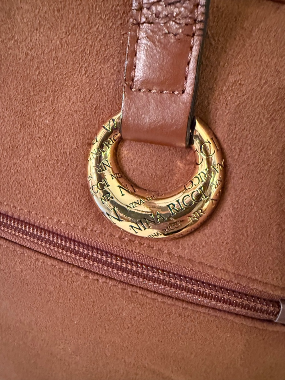 Nina Ricci  Vintage brown suede & Leather Tote Bag GUC - Picture 5 of 14